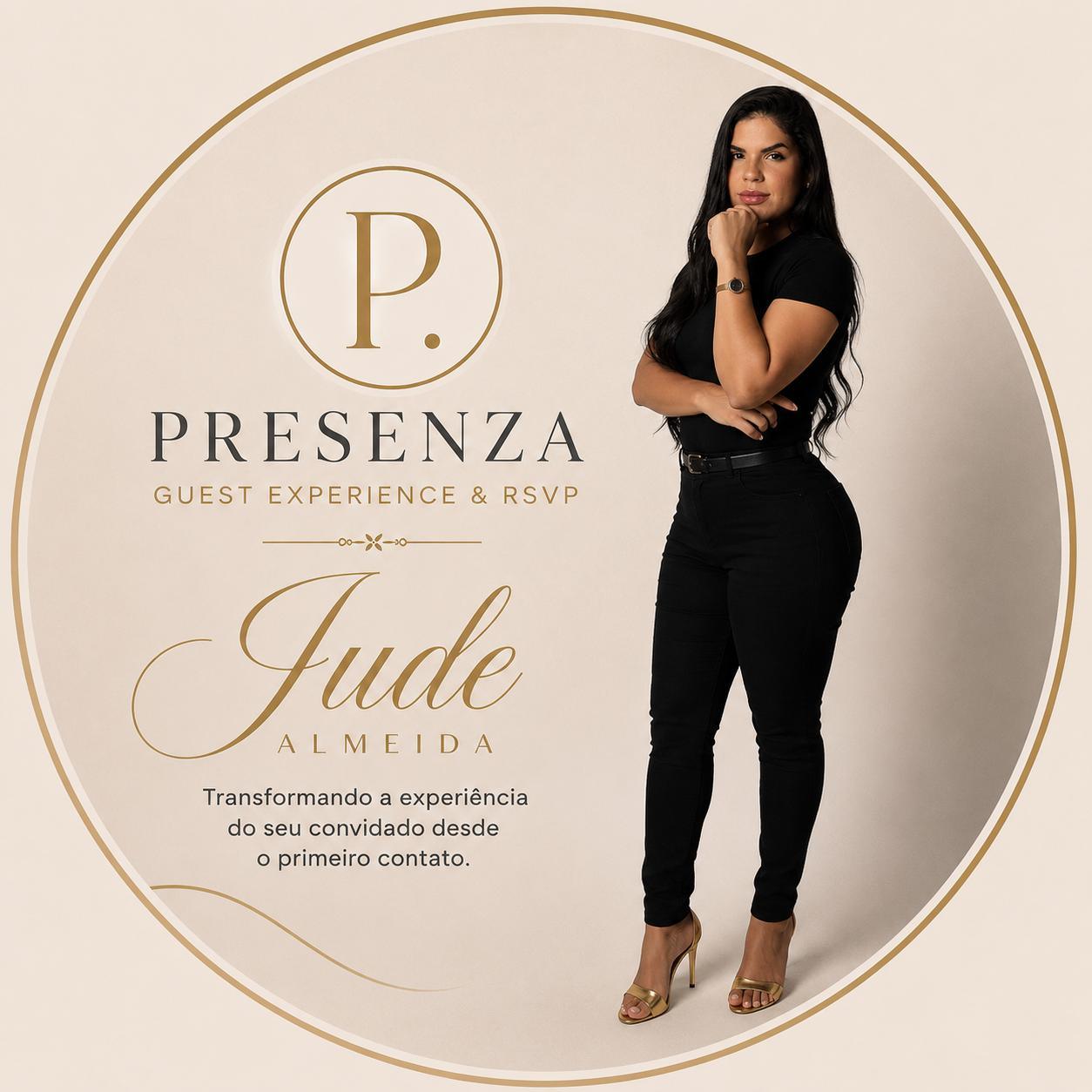 Jade Almeida, fundadora da Presenza, em composição institucional